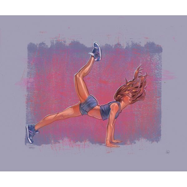 Brandi Dancing on Red and Violet