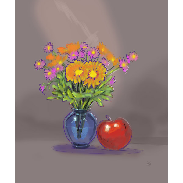 Orange Flowers with Apple