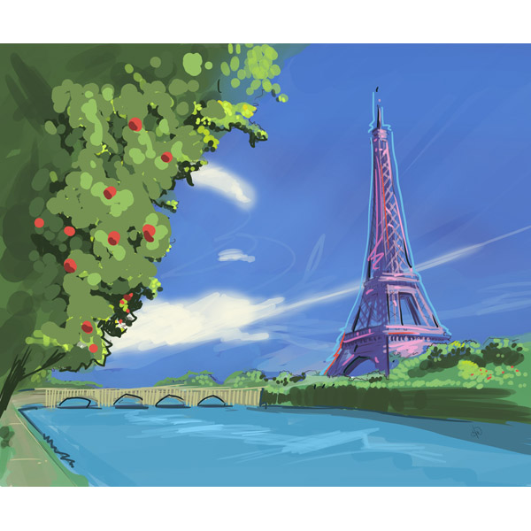 Eiffel Tower on Blue Sky