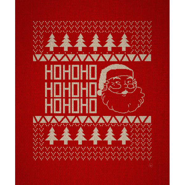 Ho Ho Ho Christmas Sweater - Cranberry