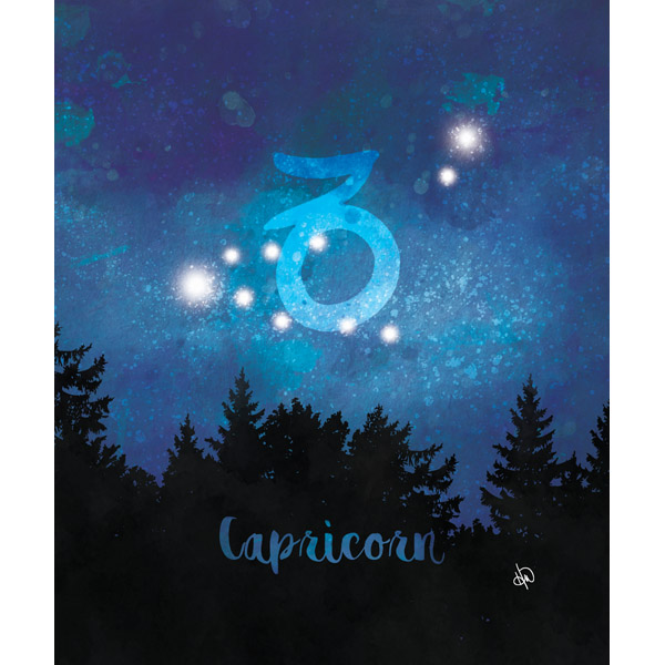 Capricorn Symbol Blue