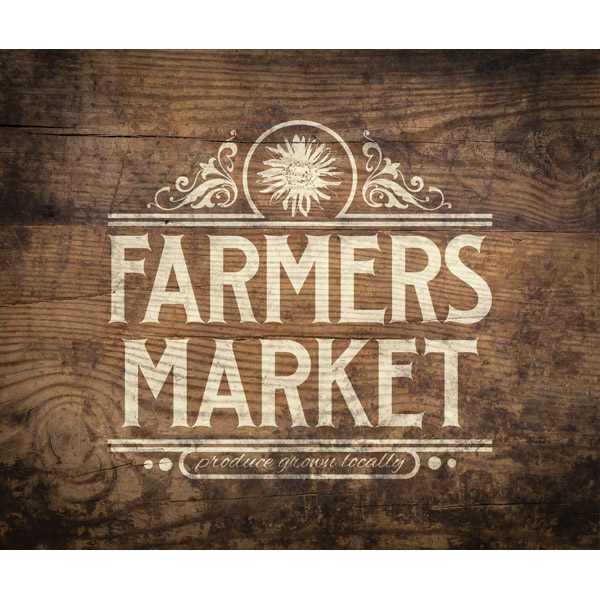 Farmers Market Sign Stained Wood