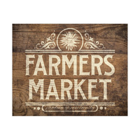 Farmers Market Sign Stained Wood