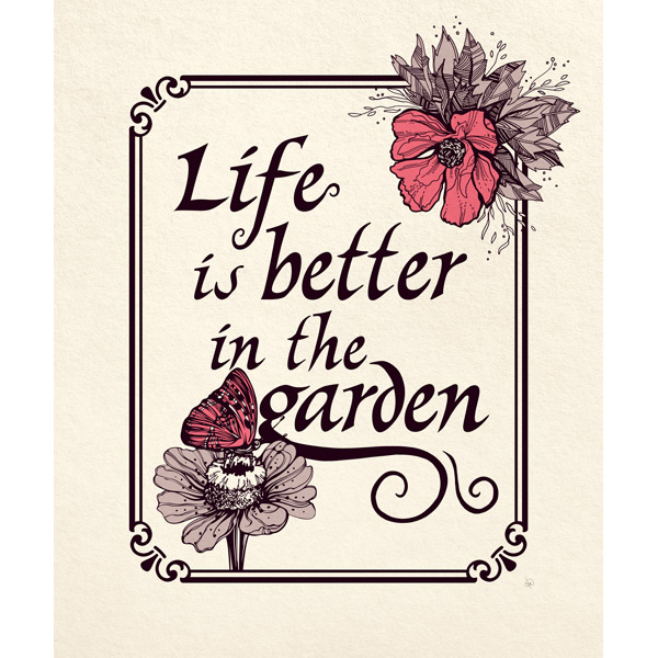 Life is Better in the Garden Plaque Pink