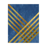 5x5 Gold Stripes - Blue Paint