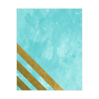 3 Gold Side Stripes - Aqua Paint