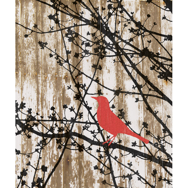 Woods Silhouette - Red Bird