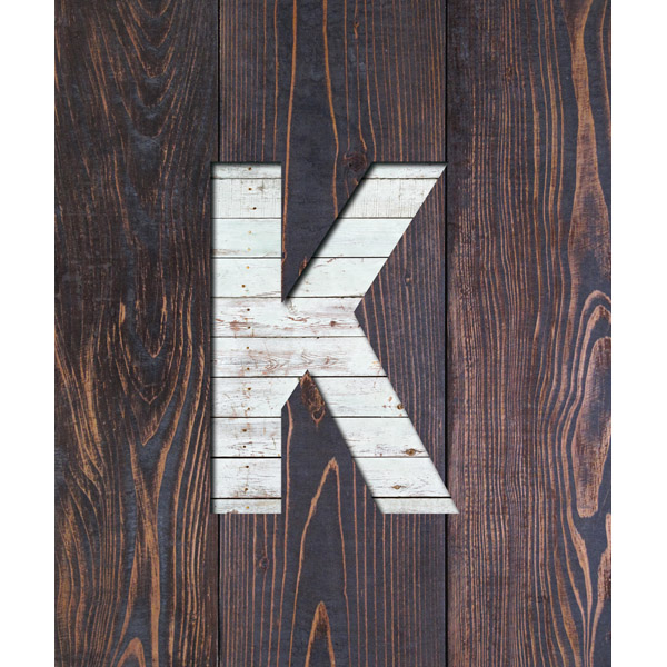 K White Wood Plank