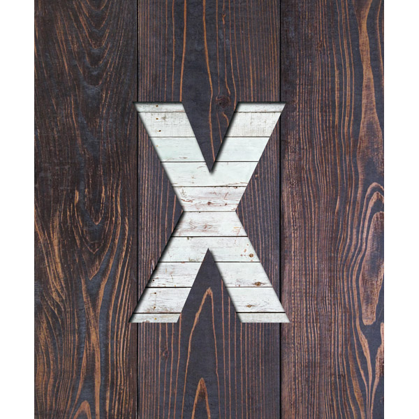 White X on Wood Planks