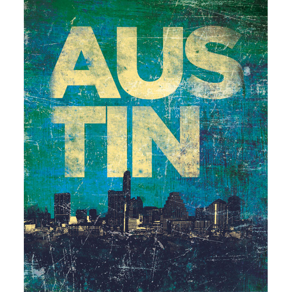 Distressed Skyline - Austin