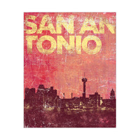 Distressed Skyline - San Antonio