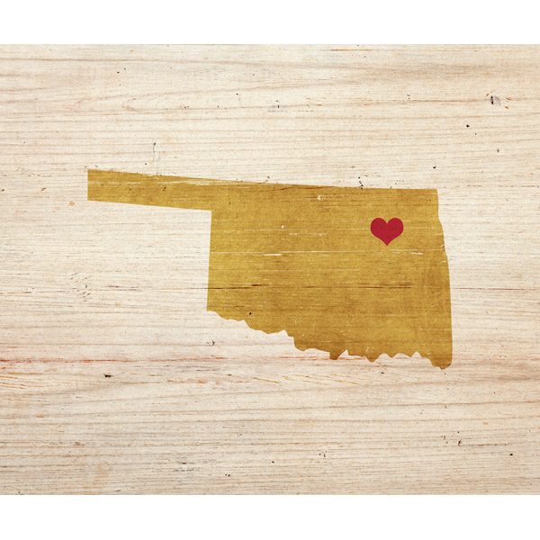 Heart Tulsa - Wood 
