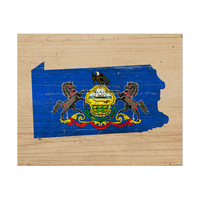State Flag PA - Wood