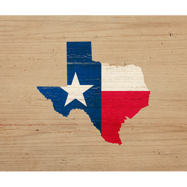 State Flag TX - Wood