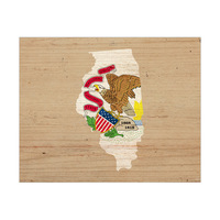 State Flag IL - Wood
