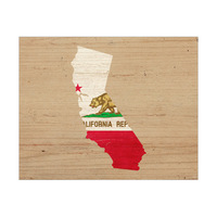 State Flag CA - Wood