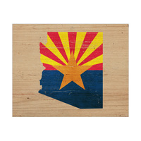 State Flag AZ - Wood