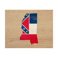 State Flag Confederate MS - Wood