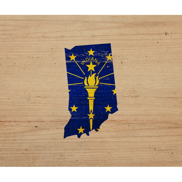 State Flag IN - Wood