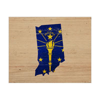 State Flag IN - Wood