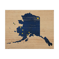 State Flag AK - Wood