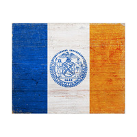 New York City Flag on Wood