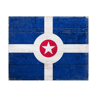 Indianapolis Flag on Wood