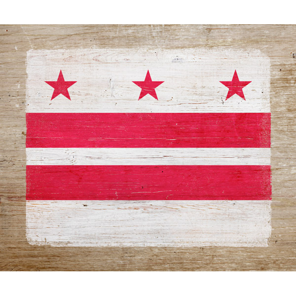 District of Columbia Flag - wood