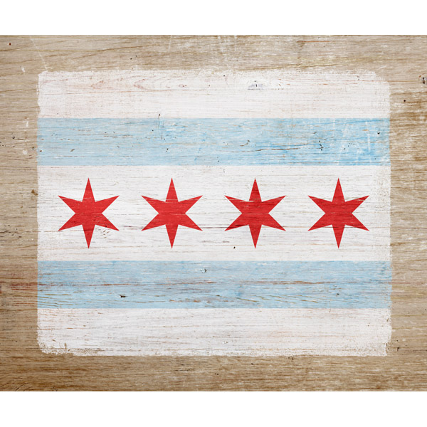 Chicago Flag - Wood
