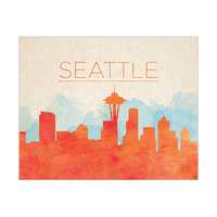 Orange Seattle Skyline