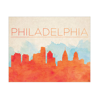 Orange Philadelphia Skyline