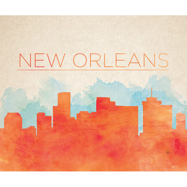 Orange New Orleans Skyline