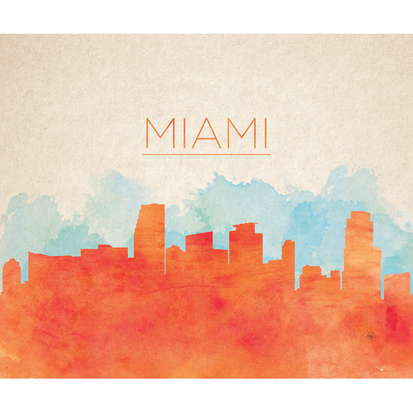 Orange Miami Skyline