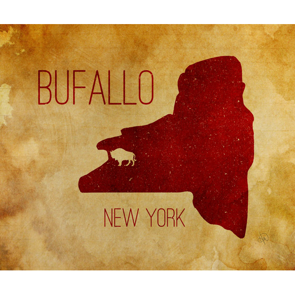 Buffalo New York Red - Paper 