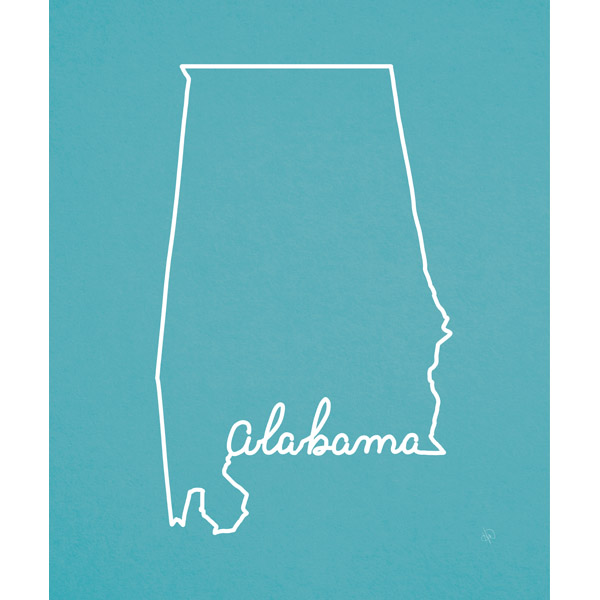 Alabama Script on Blue