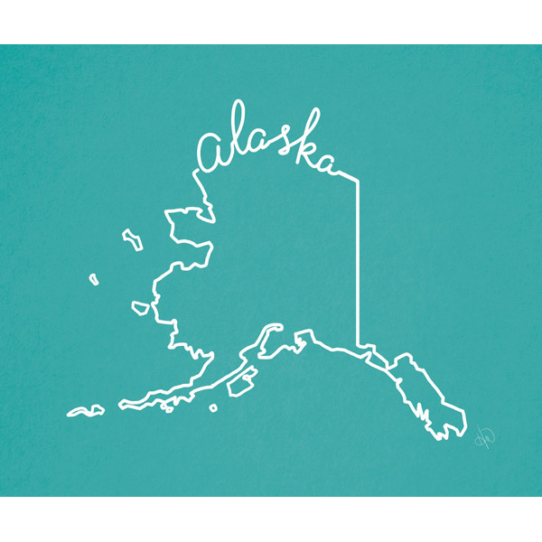 Alaska Script on Blue