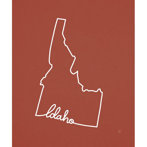 Idaho Script on Red
