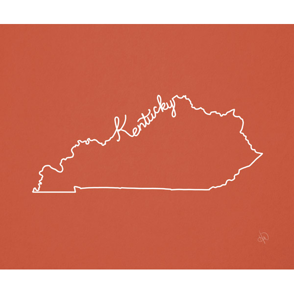 Kentucky Script on Red