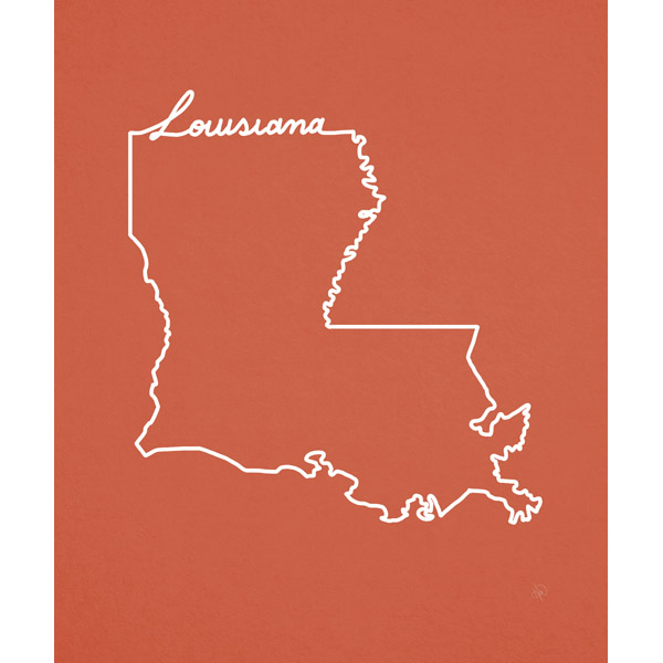 Louisiana Script on Red
