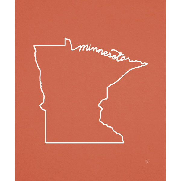 Minnesota Script on Red