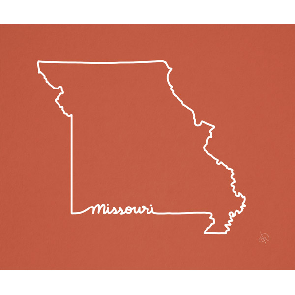 Missouri Script on Red