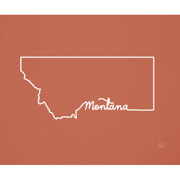 Montana Script on Red
