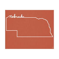 Nebraska Script on Red