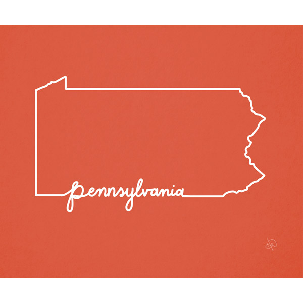 Pennsylvania Script Red