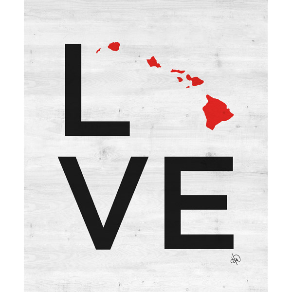 Simple Love State Hawaii Red