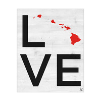 Simple Love State Hawaii Red