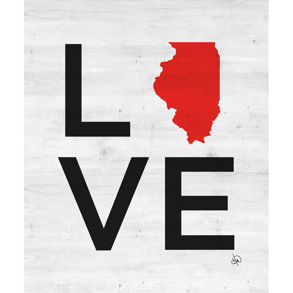 Simple Love State Illinois Red