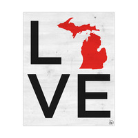 Simple Love State Michigan Red