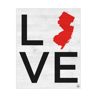 Simple Love State New Jersey Red