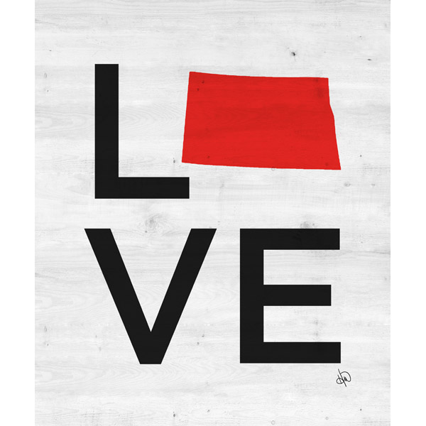 Simple Love State North Dakota Red